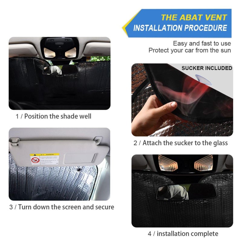 Oarencol Skull Red Eyes Car Windshield Sun Shade Foldable UV Ray Sun Visor Protector Sunshade to Keep Your Vehicle Cool (55" x 27.6") - Image 4